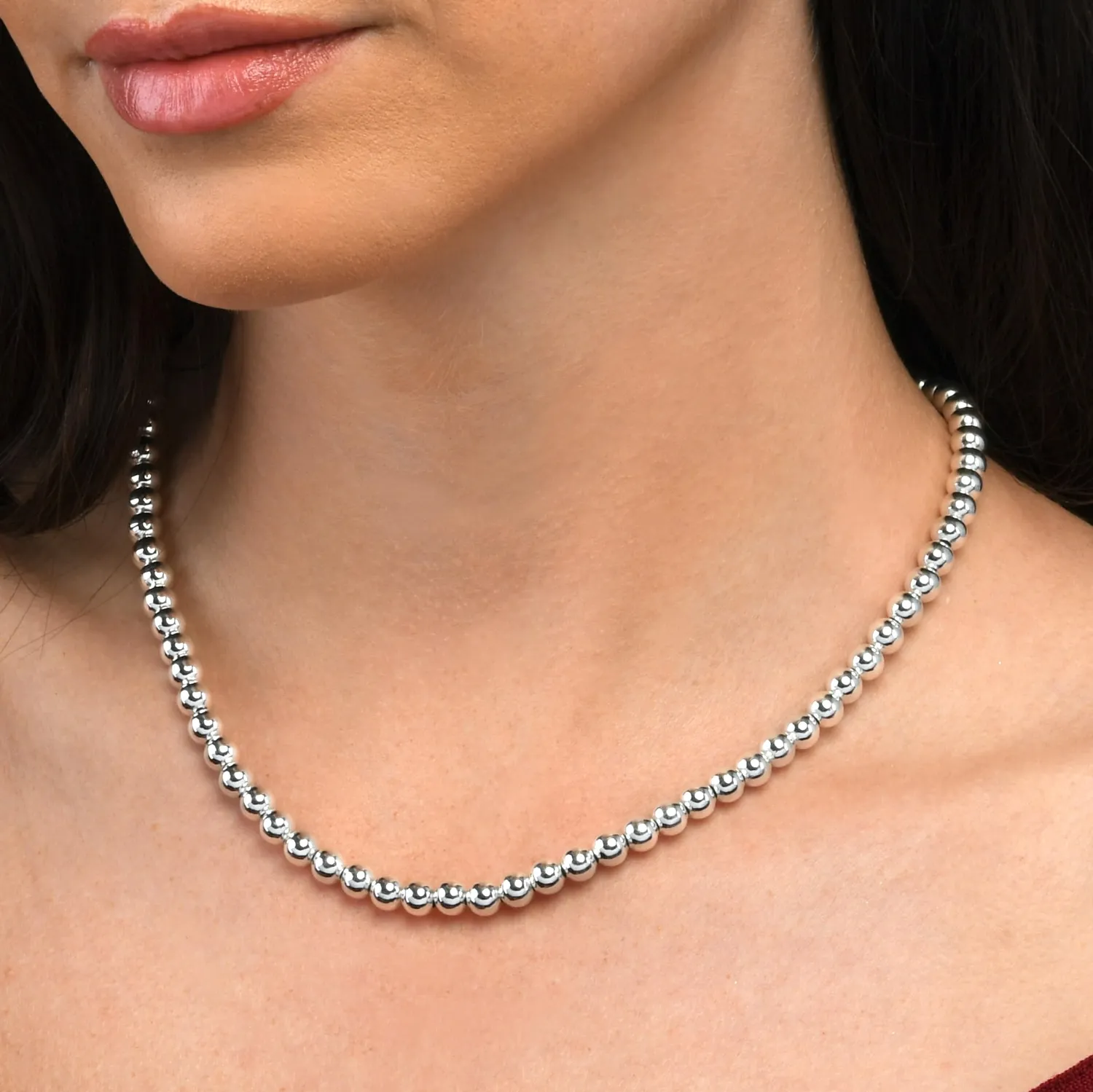 Diamond Treats Sfere 6mm collana argento girocollo palline