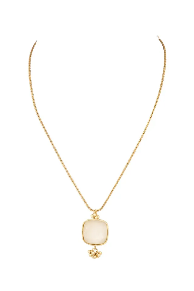 House of Tuhina Short Square collana pietra nera