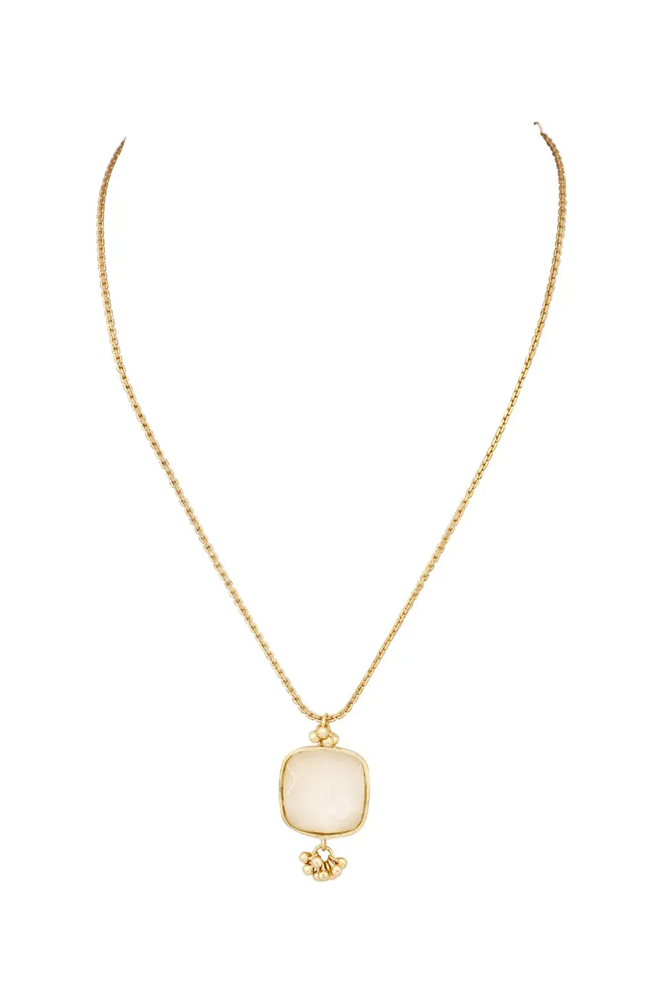 House of Tuhina Short Square collana pietra nera