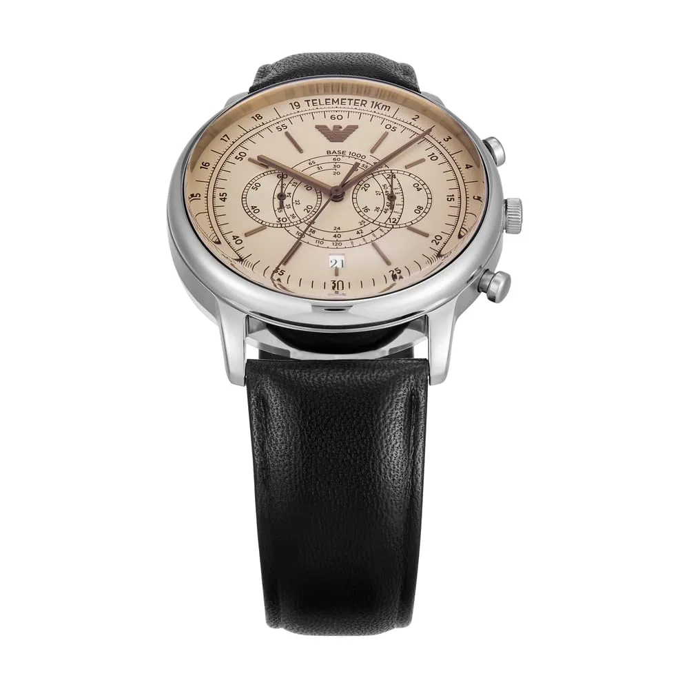 Emporio Armani orologio uomo 42mm cronografo toni argento