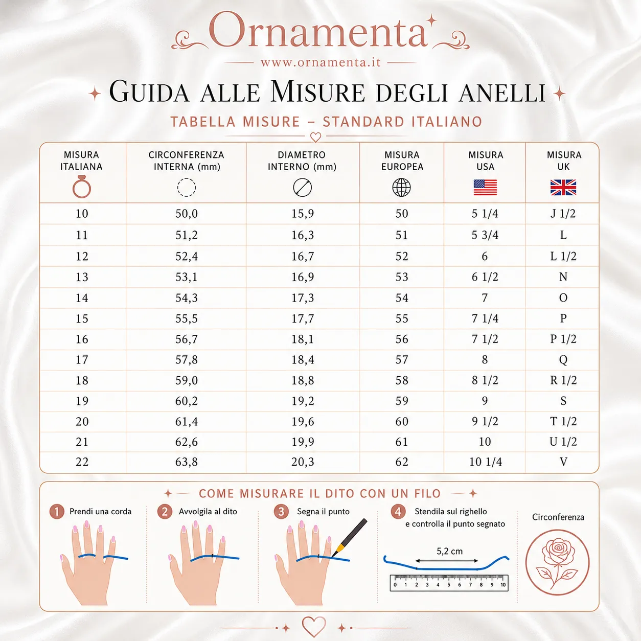 Ornamenta Mani Santa Rita anello argento 925 misura 12-14