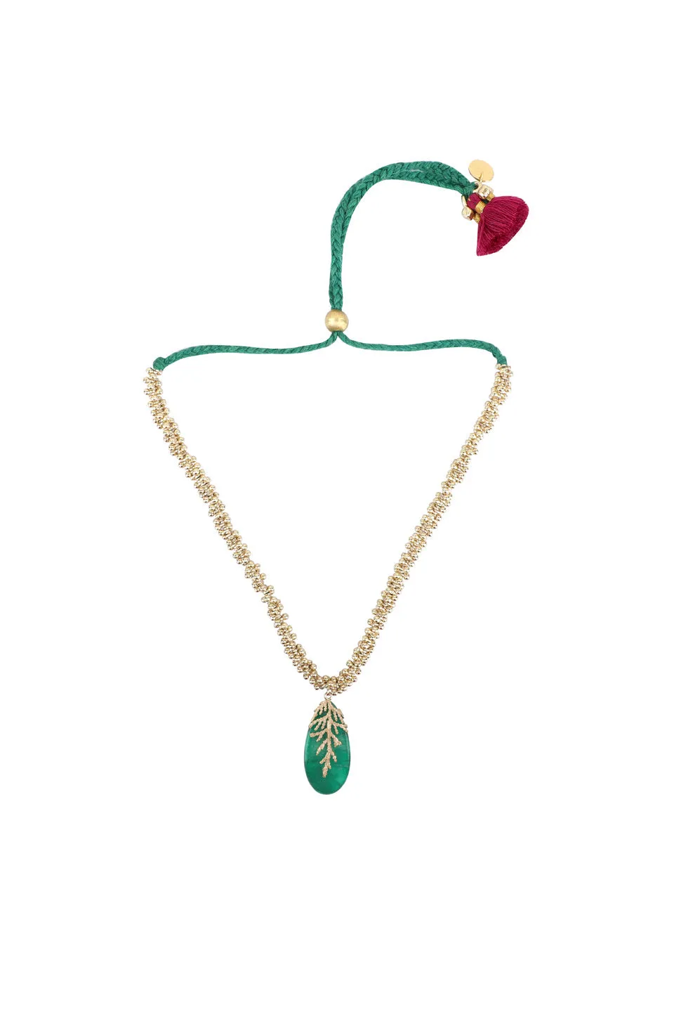 House of Tuhina Leaf Stone choker perline avorio