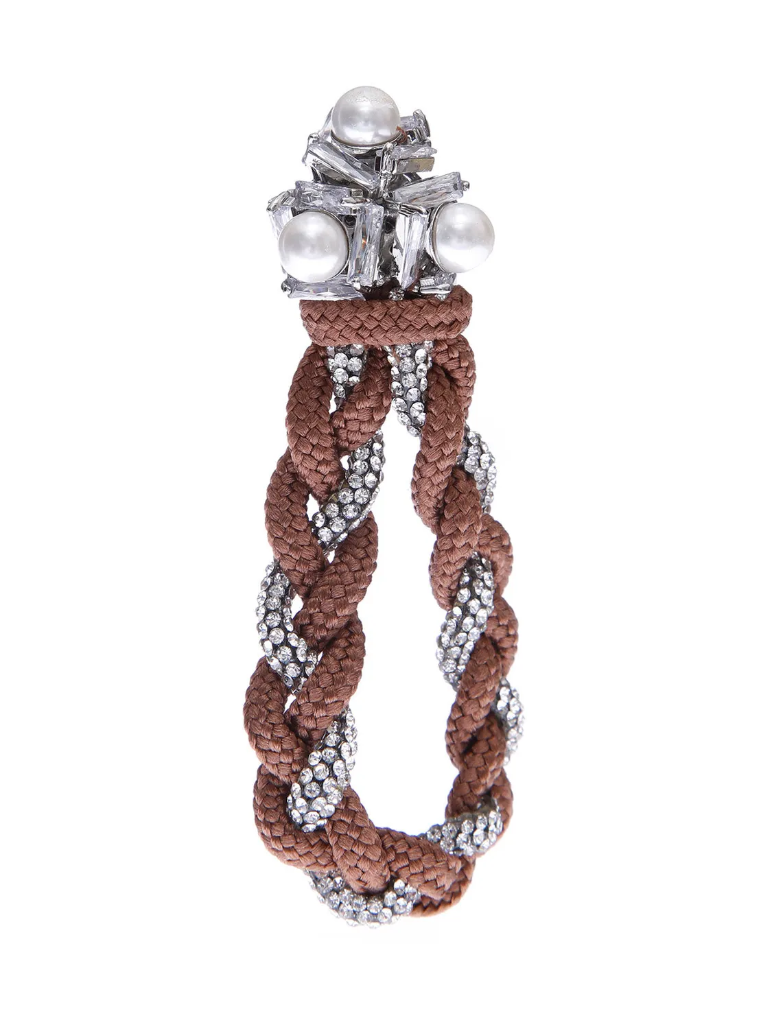 Rada Intreccio orecchini grigio strass clip