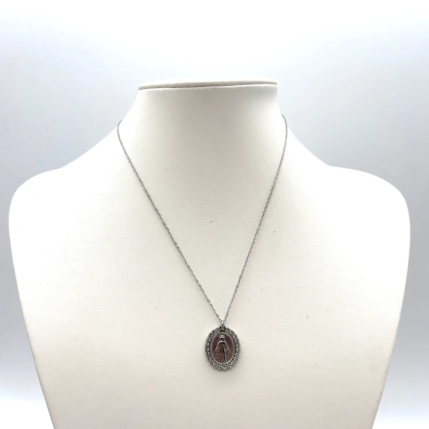 Ornamenta Medaglia Miracolosa collana zirconi argento 45 cm