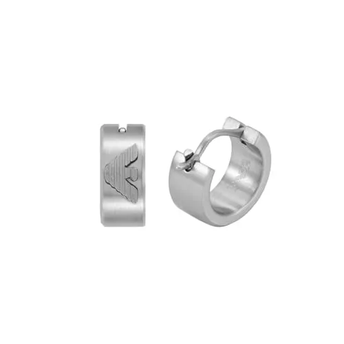 Emporio Armani orecchini cerchio acciaio argento uomo