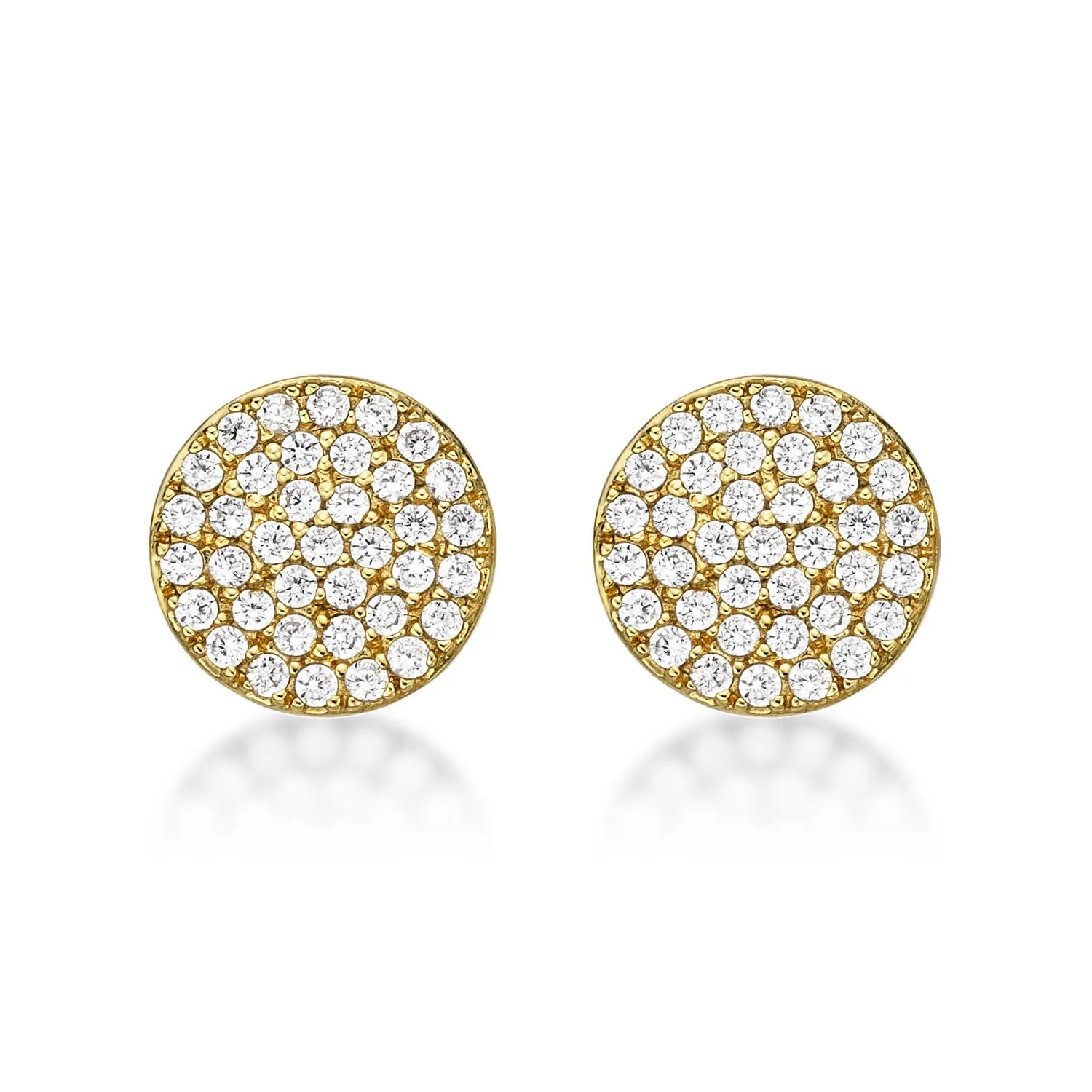 Diamond Treats orecchini disco argento 925 oro rosa zirconi
