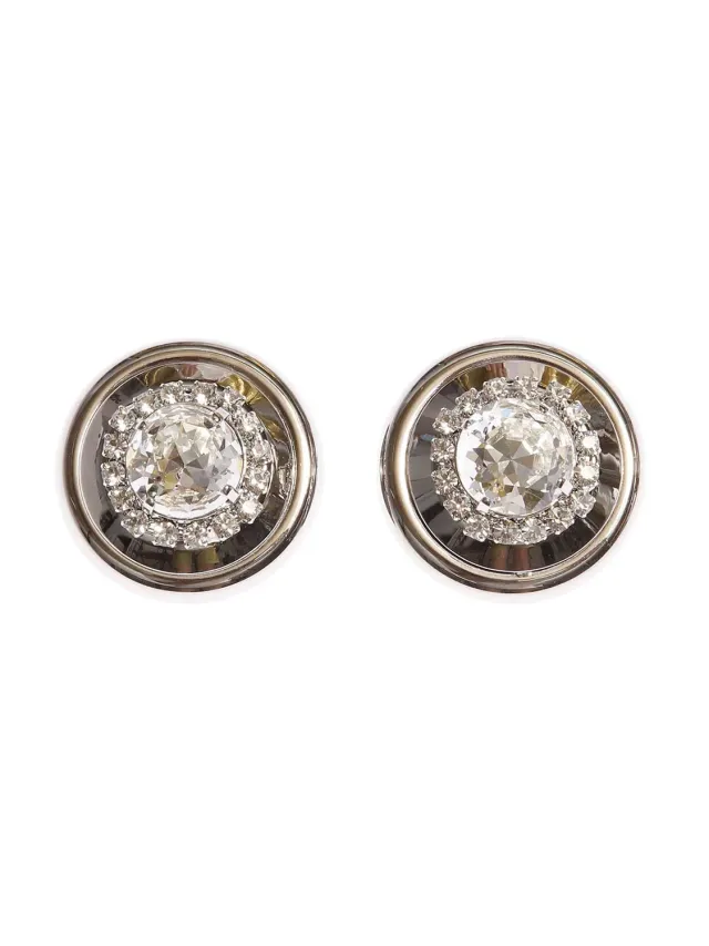 Rada Bottone orecchini strass Argento
