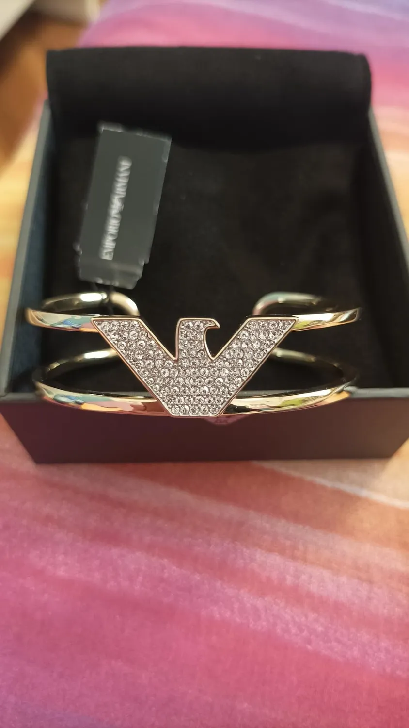 Emporio Armani EGS3047710 bracciale manchette oro cristalli