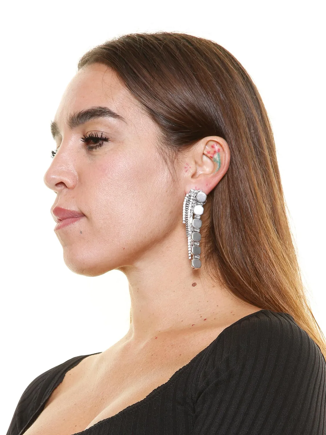 Rada Orecchini Frange argento antico cristallo