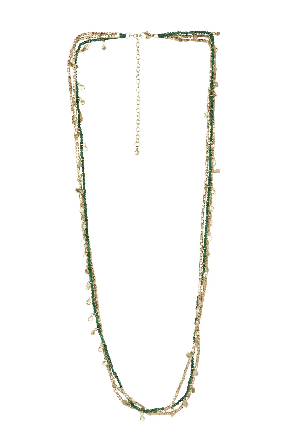 House of Tuhina Baisa Gold Gamini collana verde elegante