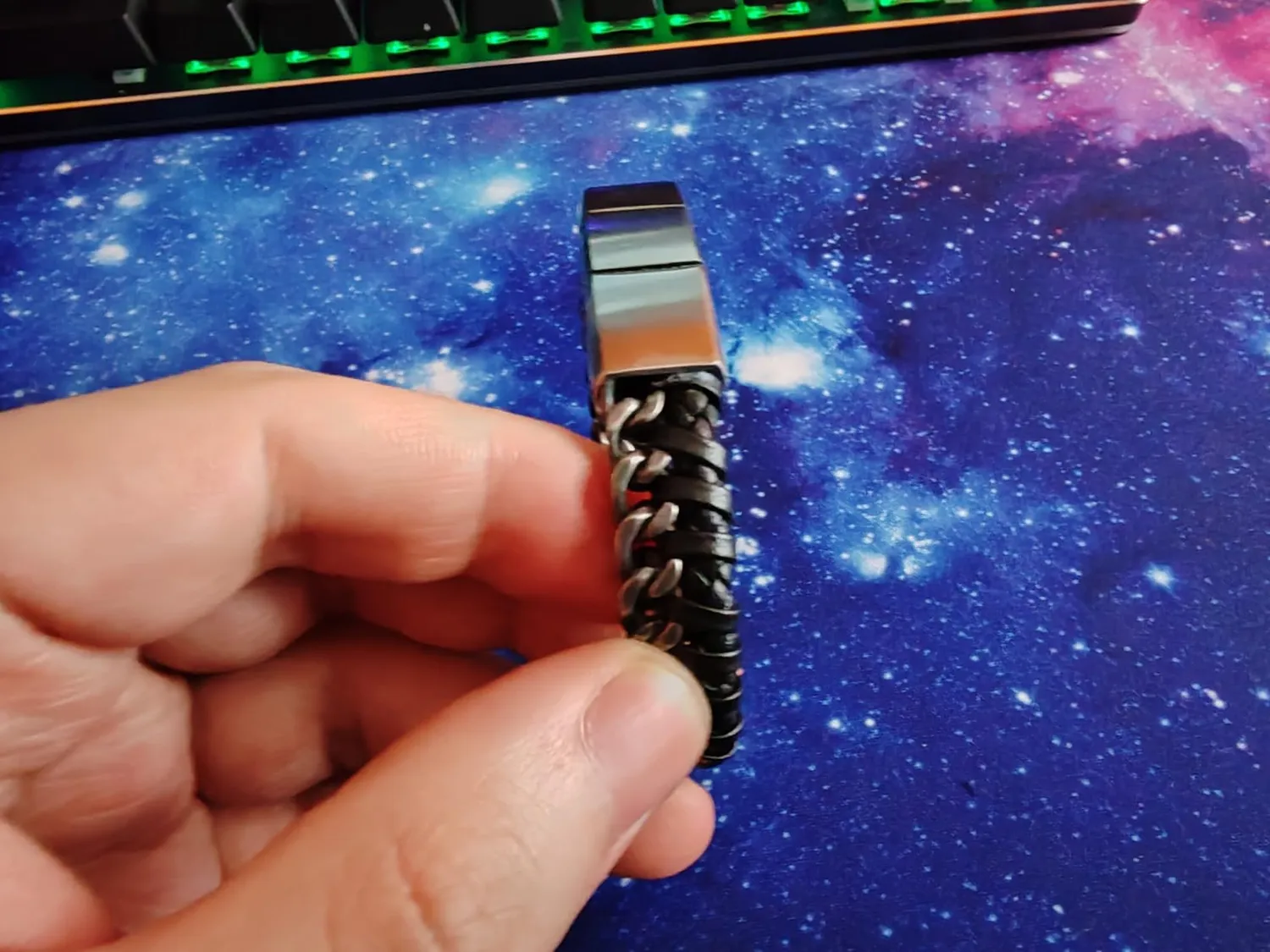 Dada Gioielli Bracciale Uomo Blu Pelle Acciaio