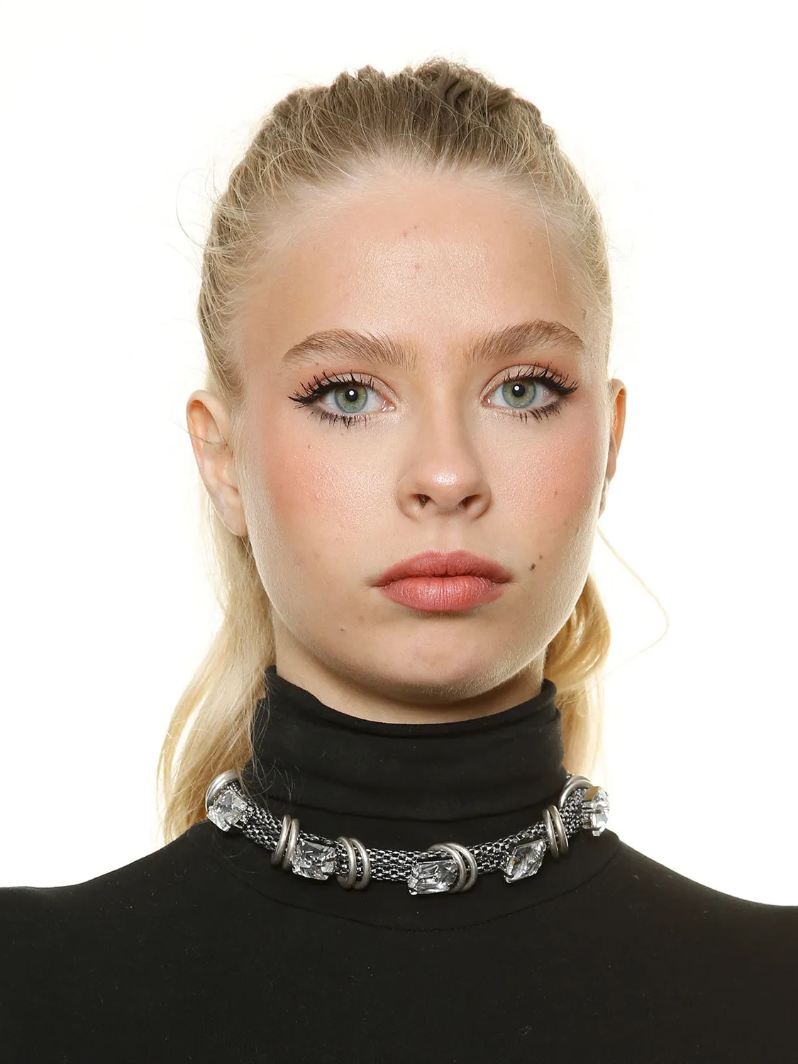 Rada Choker Doppio collana argento antico con cristalli