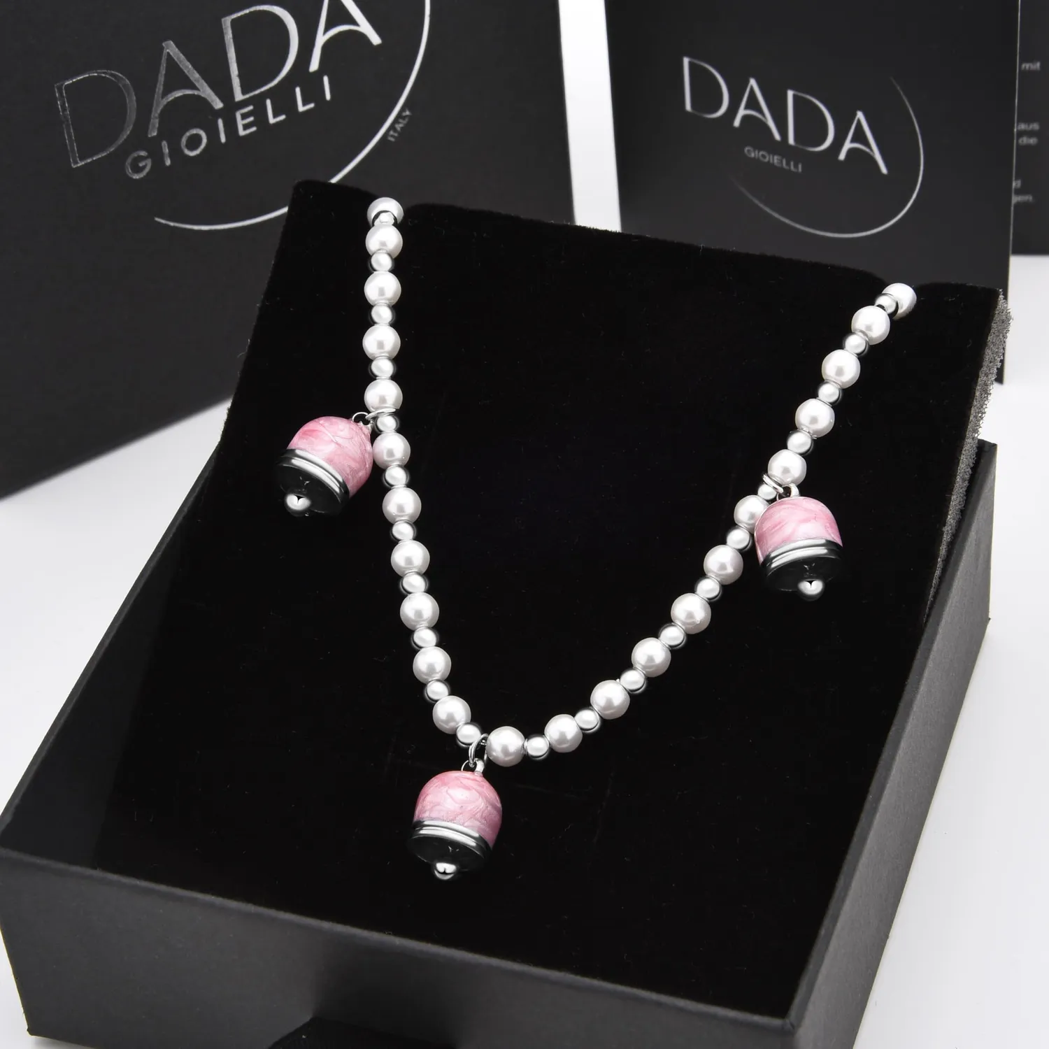 Dada Gioielli Collana Perle Maiorca Campanelle Capri Rosa