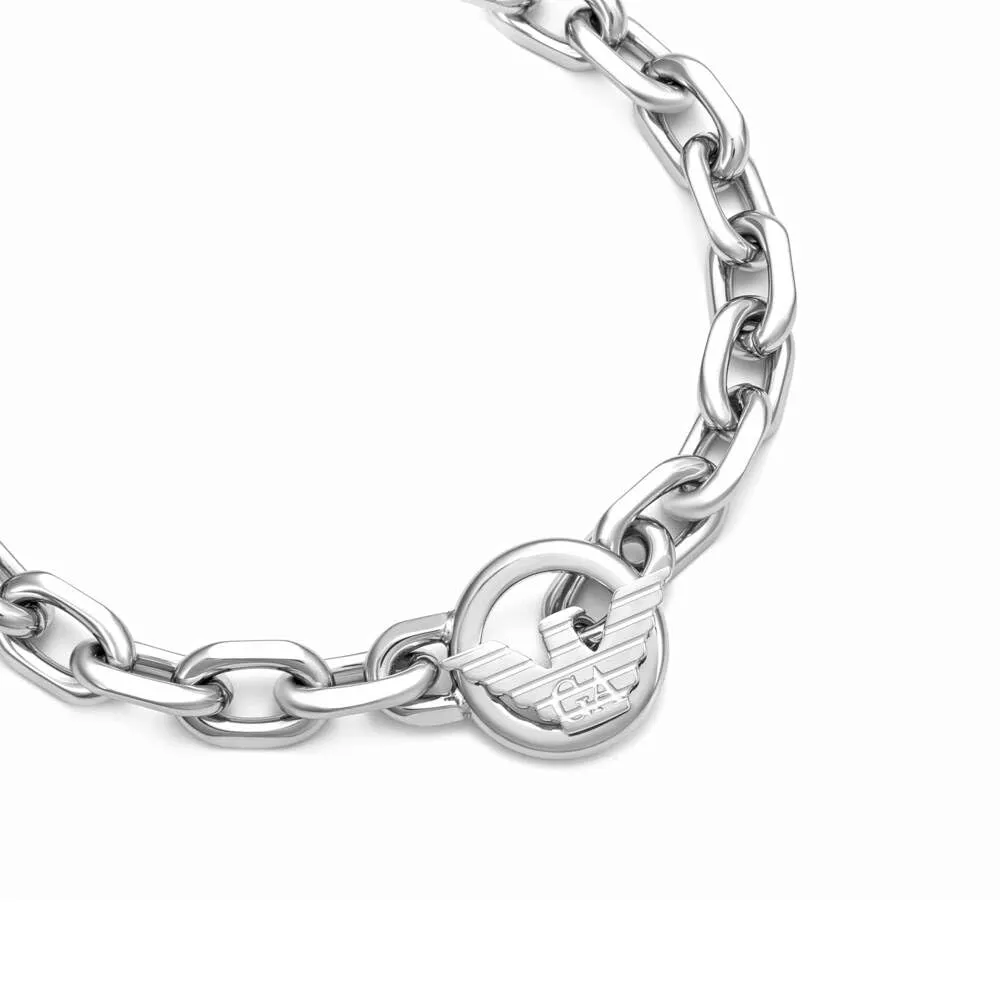Emporio Armani Bracciale Uomo Nero e Acciaio Toggle