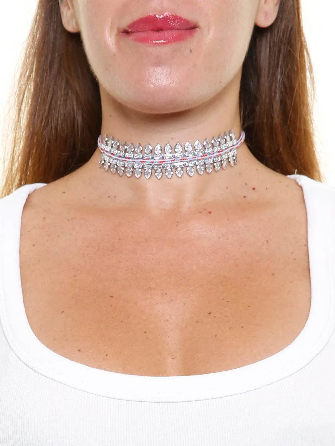 Rada Choker tubolare colorato cristallo goccia