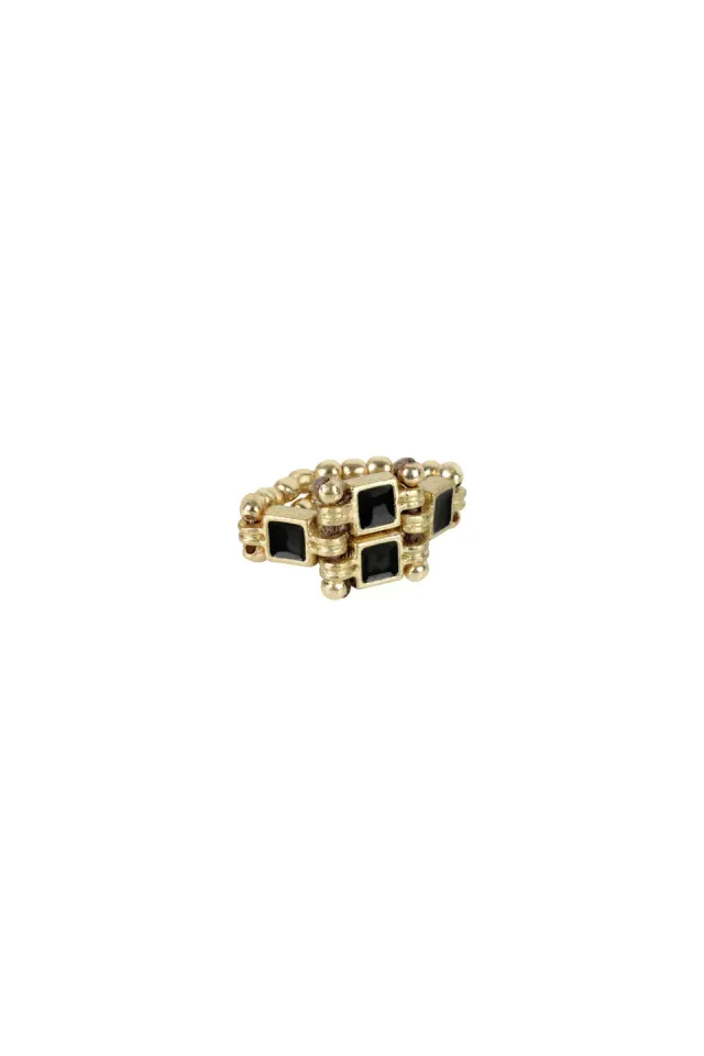 House of Tuhina Amisha anello smalto nero