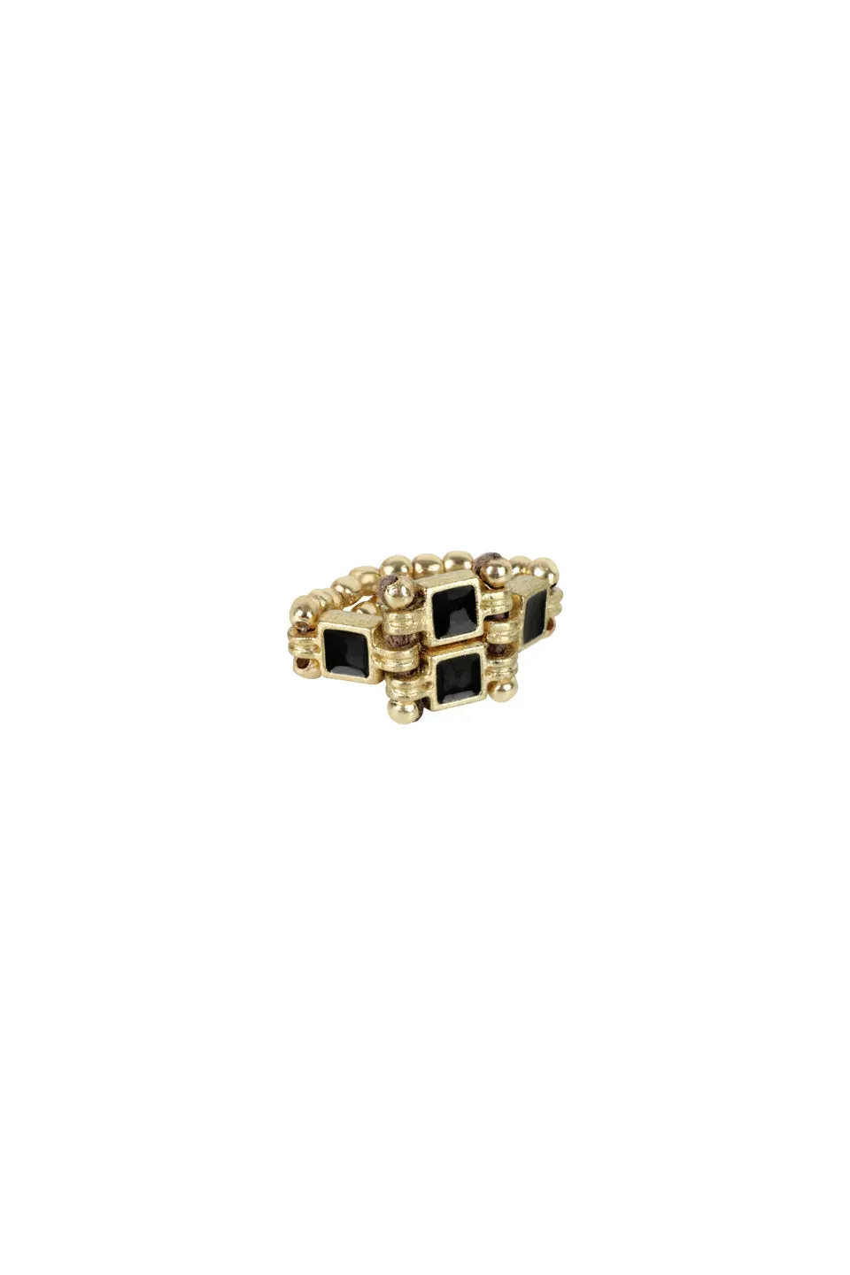 House of Tuhina Amisha anello smalto nero