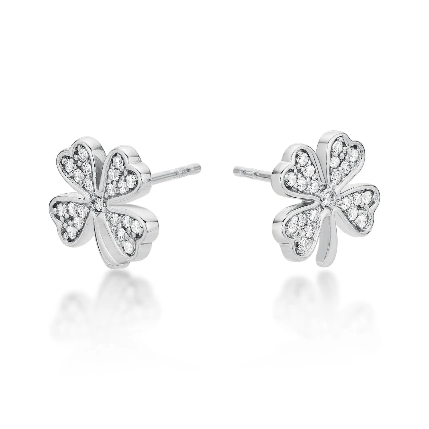 Diamond Treats Quadrifoglio Orecchini Argento Zirconi 925