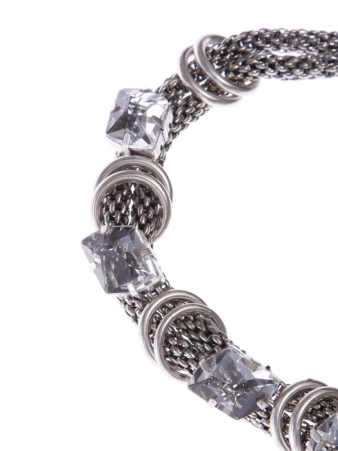 Rada Choker Doppio collana argento antico con cristalli