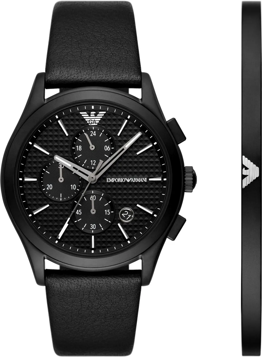 Emporio Armani cronografo uomo 42mm marrone nero acciaio