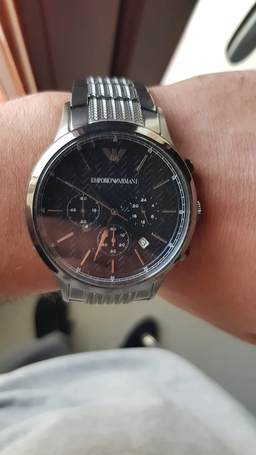 Emporio Armani Cronografo Uomo Acciaio Quadrante Nero