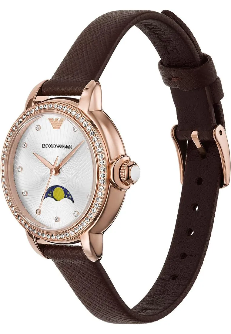 Emporio Armani Orologio Analogico Marrone Bianco