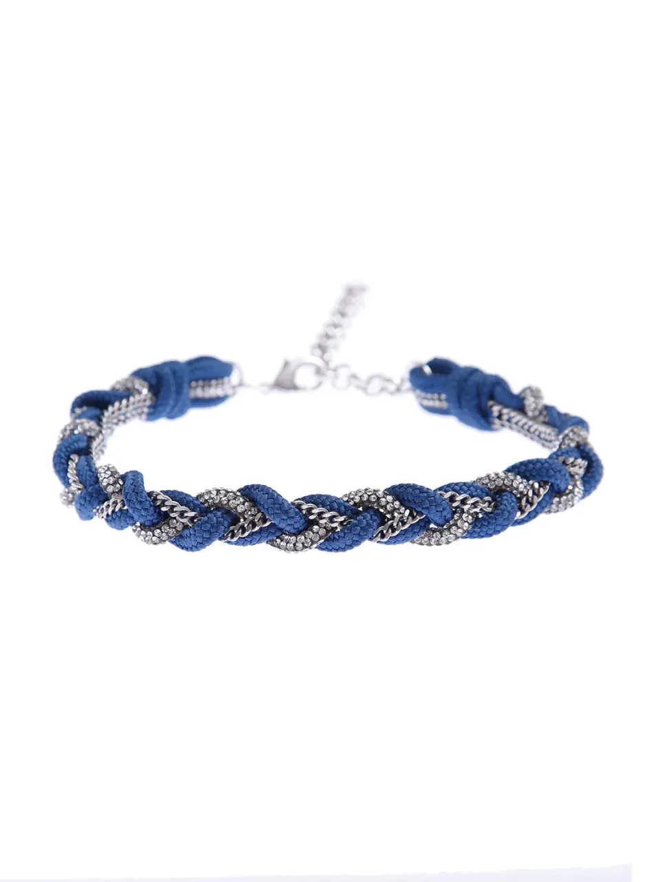 Rada Intreccio choker blu cordoncino e strass