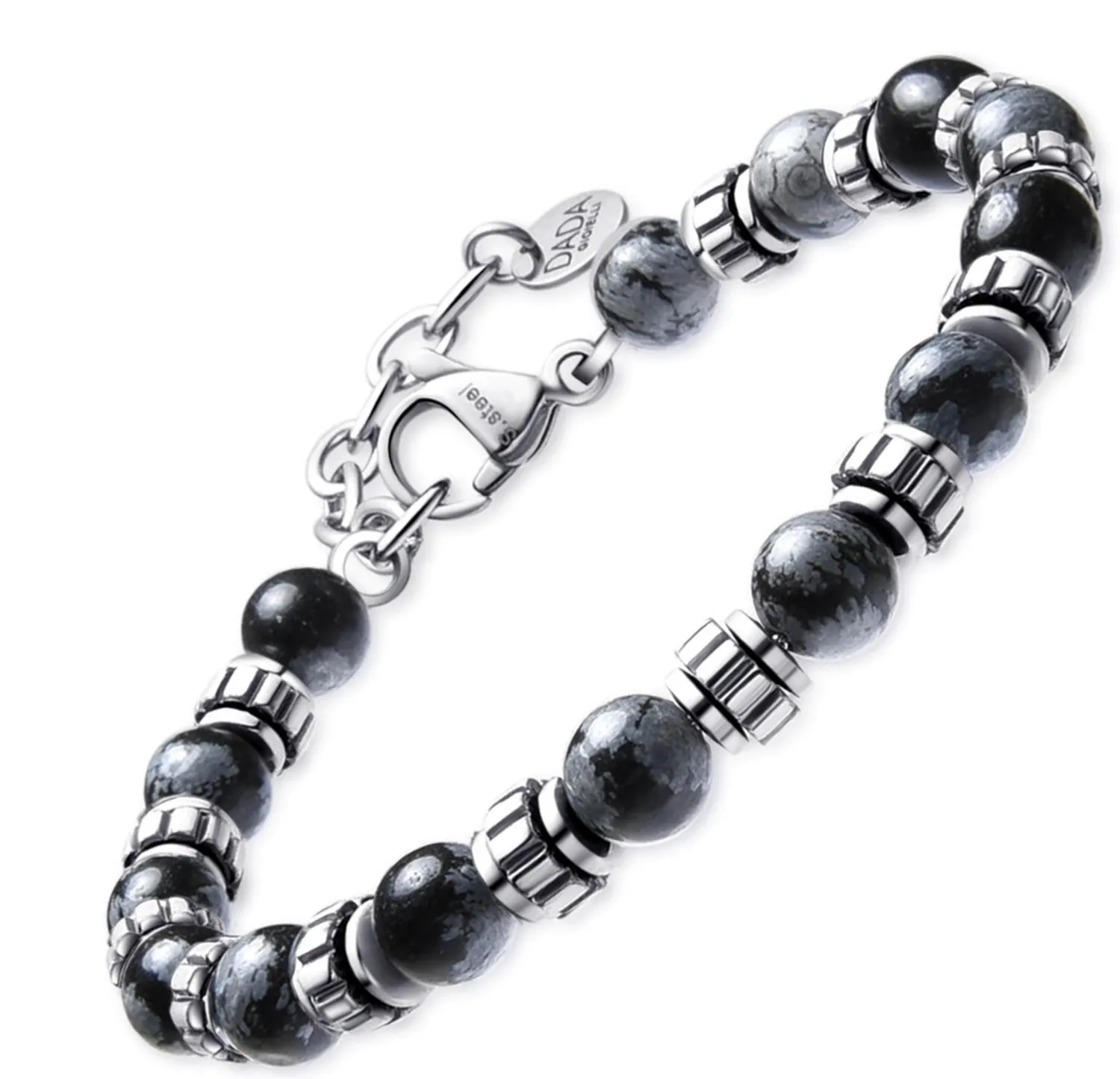 Dada Gioielli bracciale uomo agata nera 6mm pietra