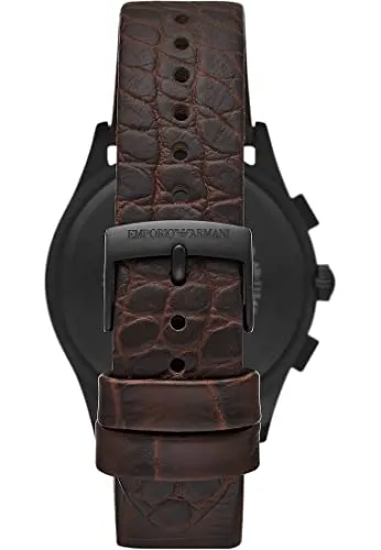 Emporio Armani cronografo uomo 42mm marrone nero acciaio