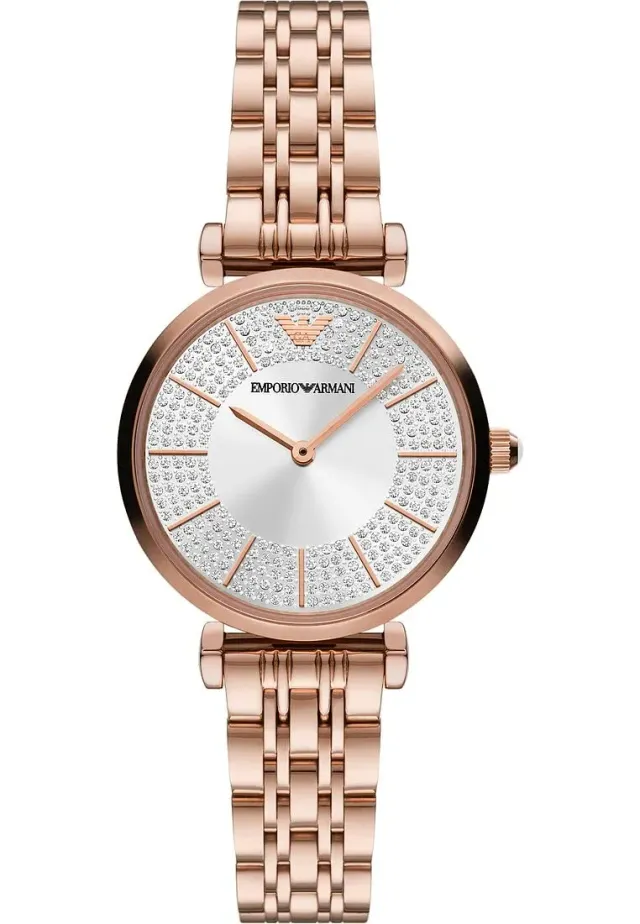 Emporio Armani orologio donna oro rosa glitter rosato