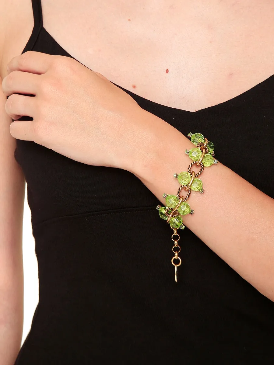 Rada Perle Plexi bracciale verde a catena sfaccettata