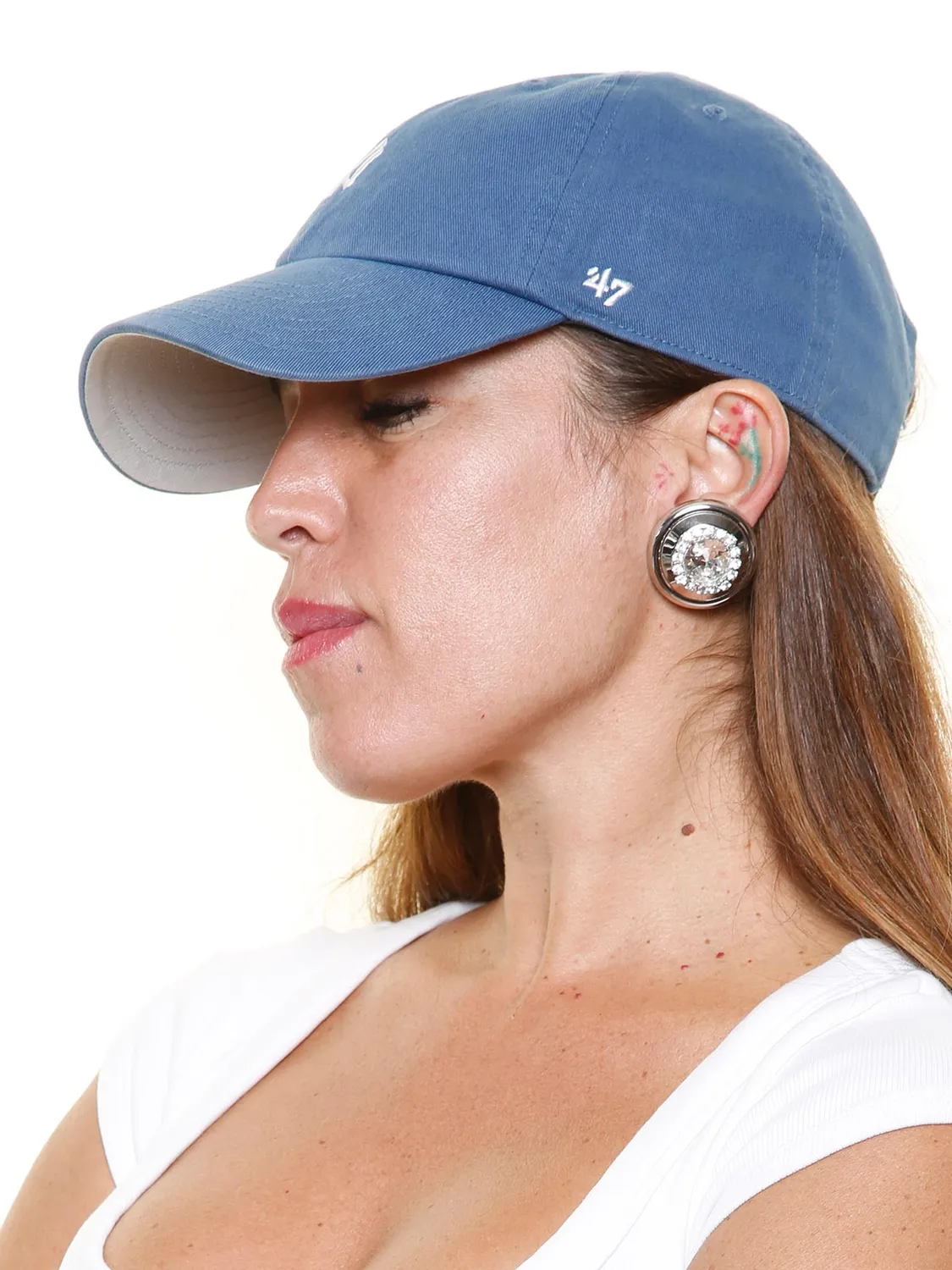 Rada Bottone orecchini strass Argento