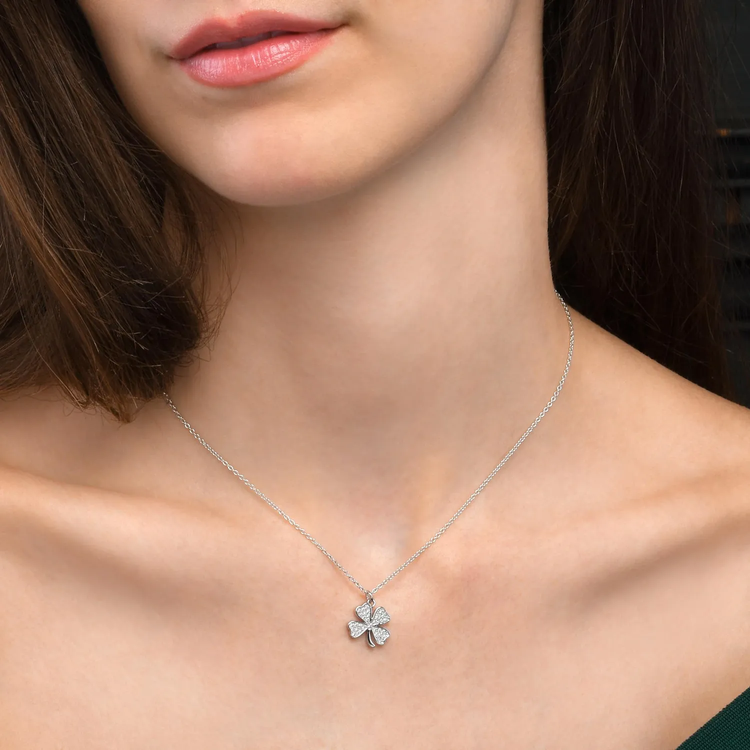 Diamond Treats collana quadrifoglio argento 925 donna