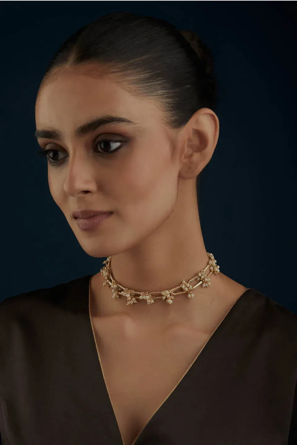 House of Tuhina Noor Double Pearl collana doppia perle