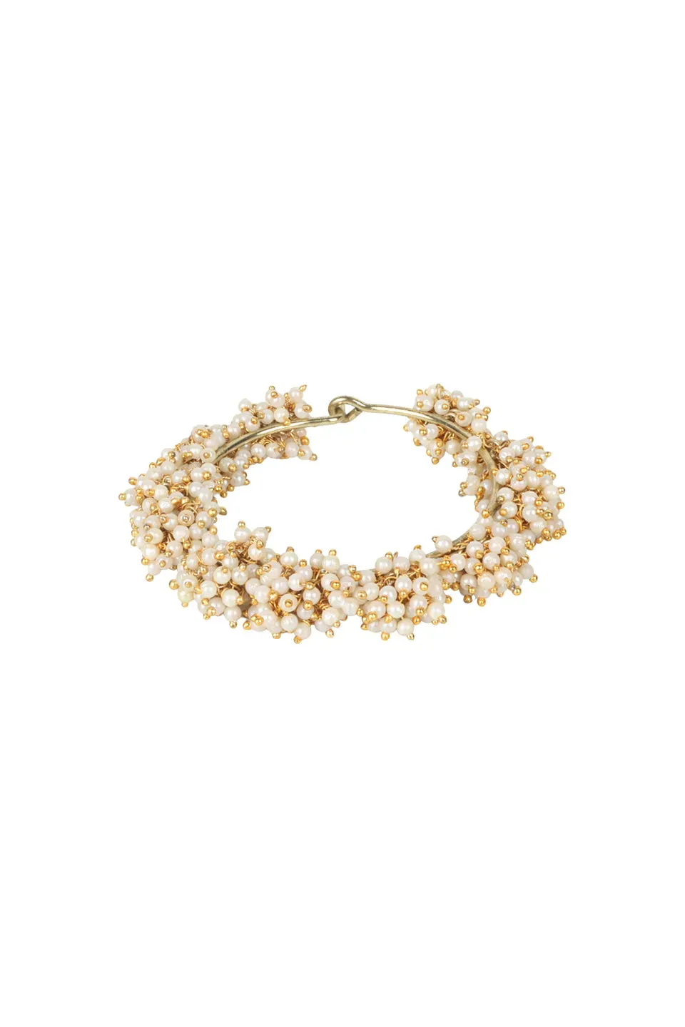 House of Tuhina Pearl Cluster Bangle bracciale perle oro