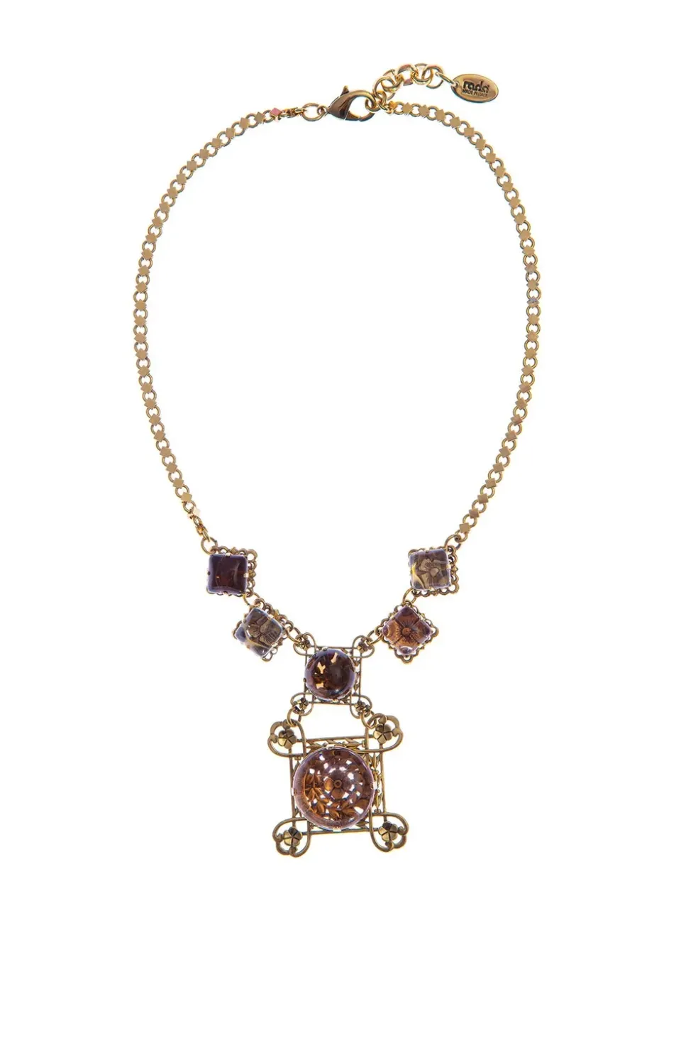 Rada Collana Cabochon collana marrone pietre miste