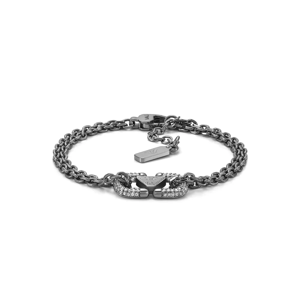 Emporio Armani Bracciale Uomo Acciaio Argento Pallido