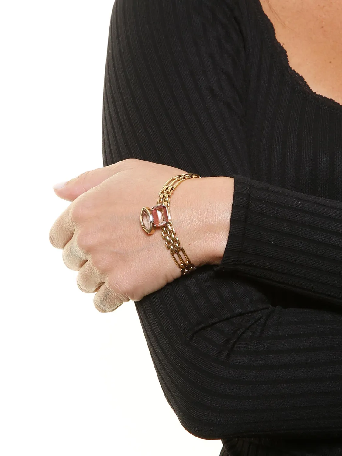 Rada Bracciale Catena Marrone con Pietre e Cristallo