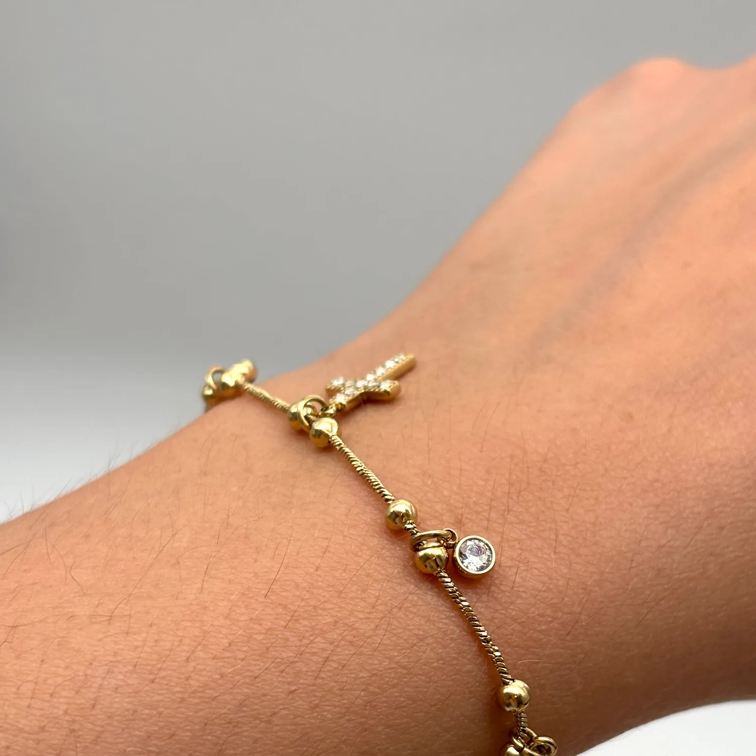 Ornamenta Croci pendenti bracciale dorato 17-20 cm regolabile