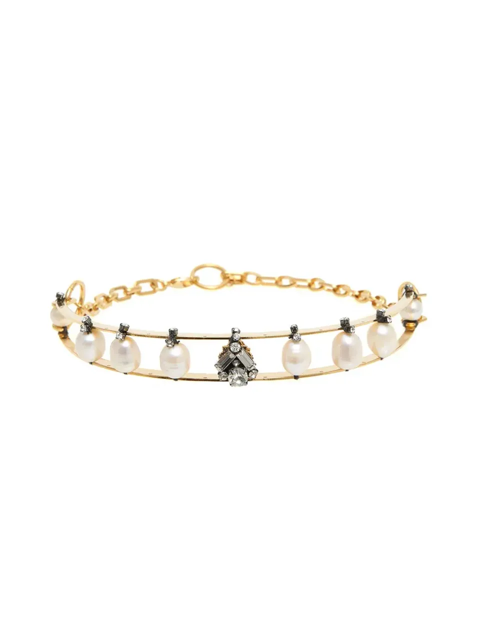 Rada choker rigido gold perle fiume strass