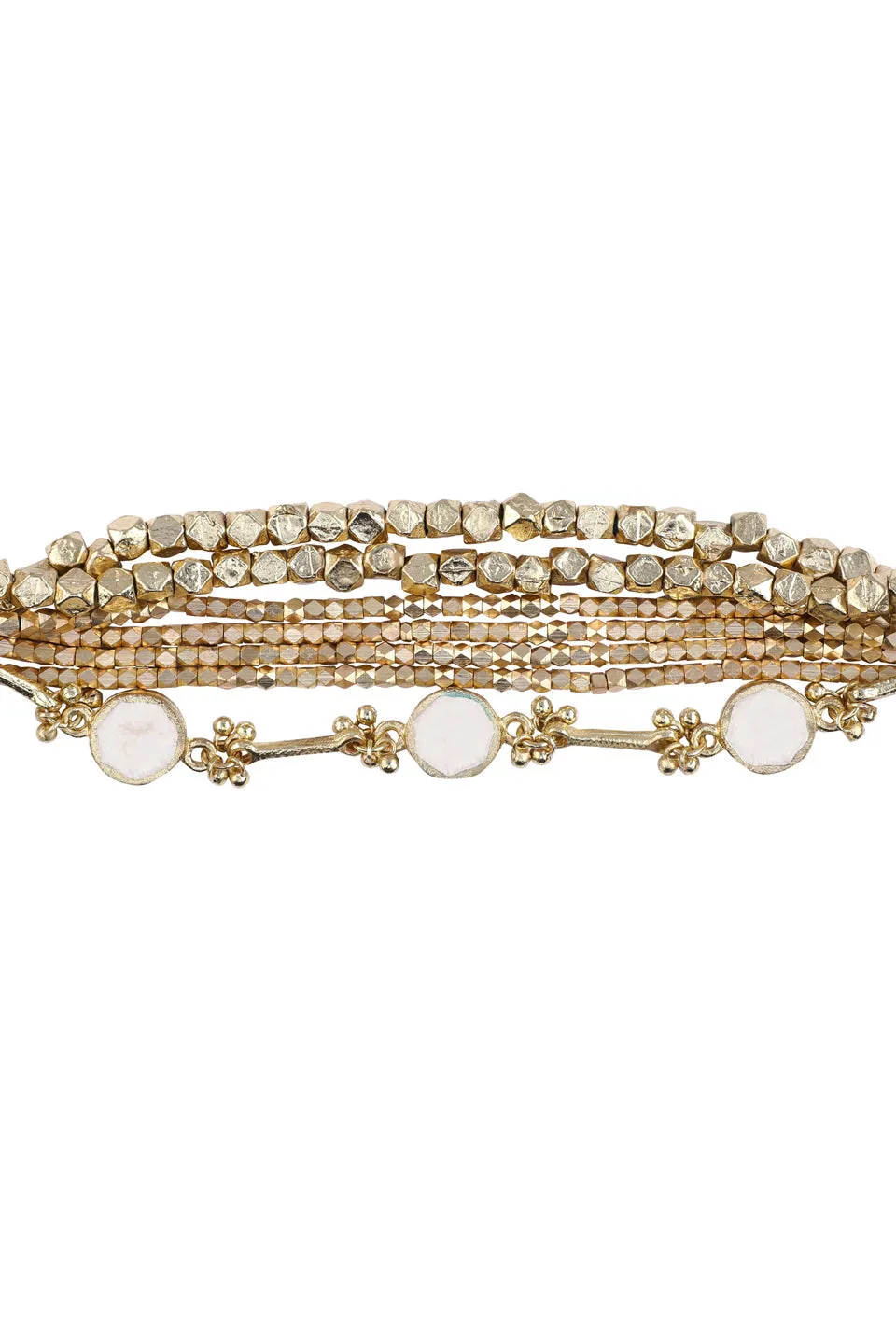 House of Tuhina Enamel Multi Layer bracciale verde foglia smaltato