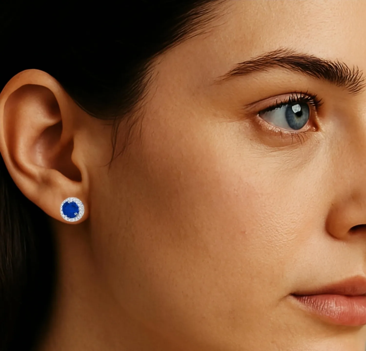 Dada Gioielli orecchini punto luce 11mm zaffiro blu