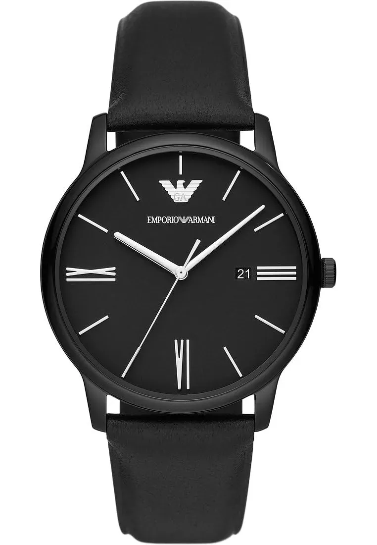Emporio Armani Orologio Uomo 42mm Pelle Quarzo Marrone Nero