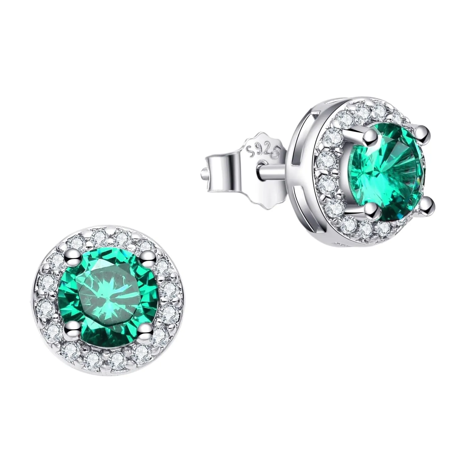 Dada Gioielli Punto Luce Orecchini Rotondo 8mm Acquamarina Argento