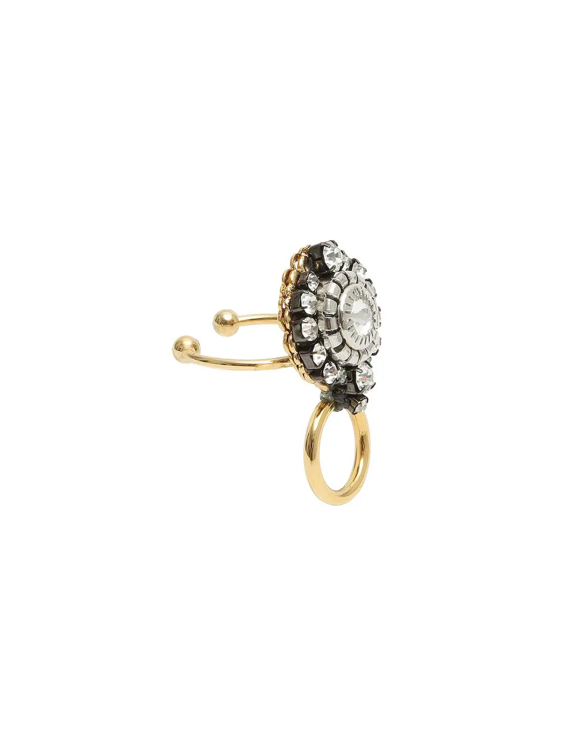 Rada Anello cristalli oro regolabile ottone