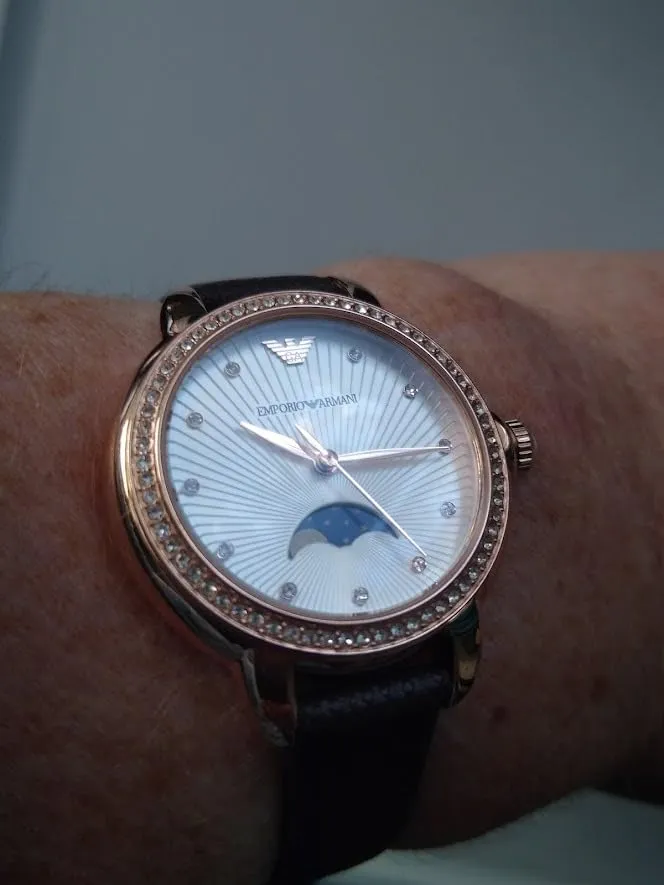Emporio Armani Orologio Analogico Marrone Bianco