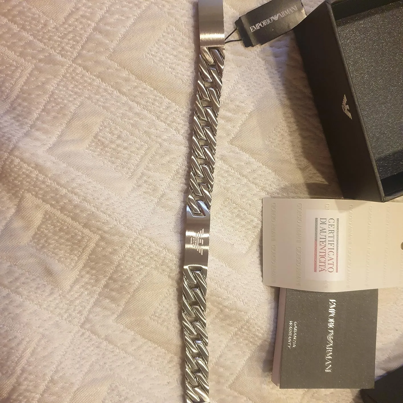 Emporio Armani Bracciale Uomo Acciaio Argento Maglie