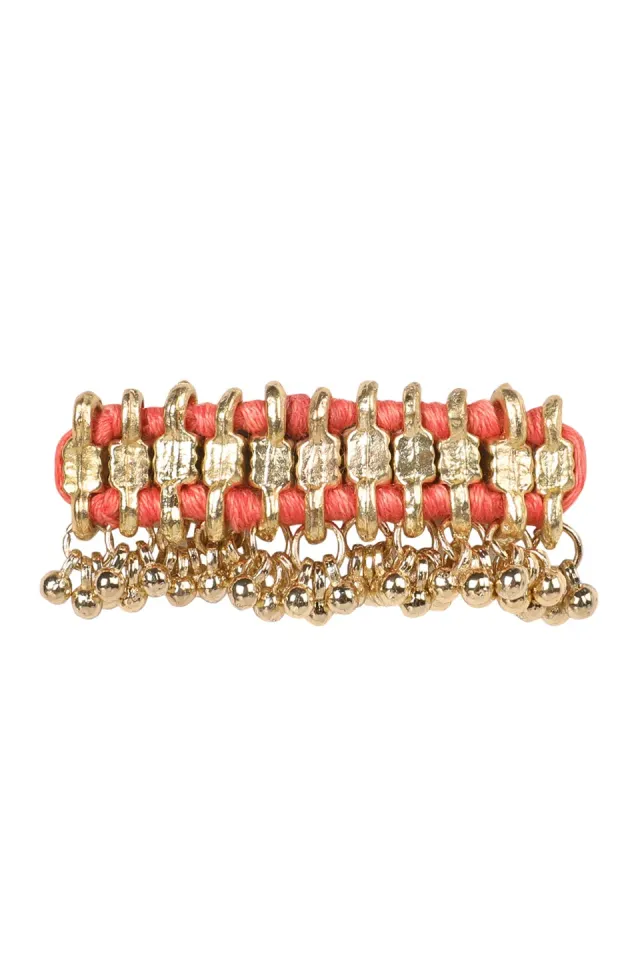 House of Tuhina Nadia molletta capelli oro Bloom fatta a mano
