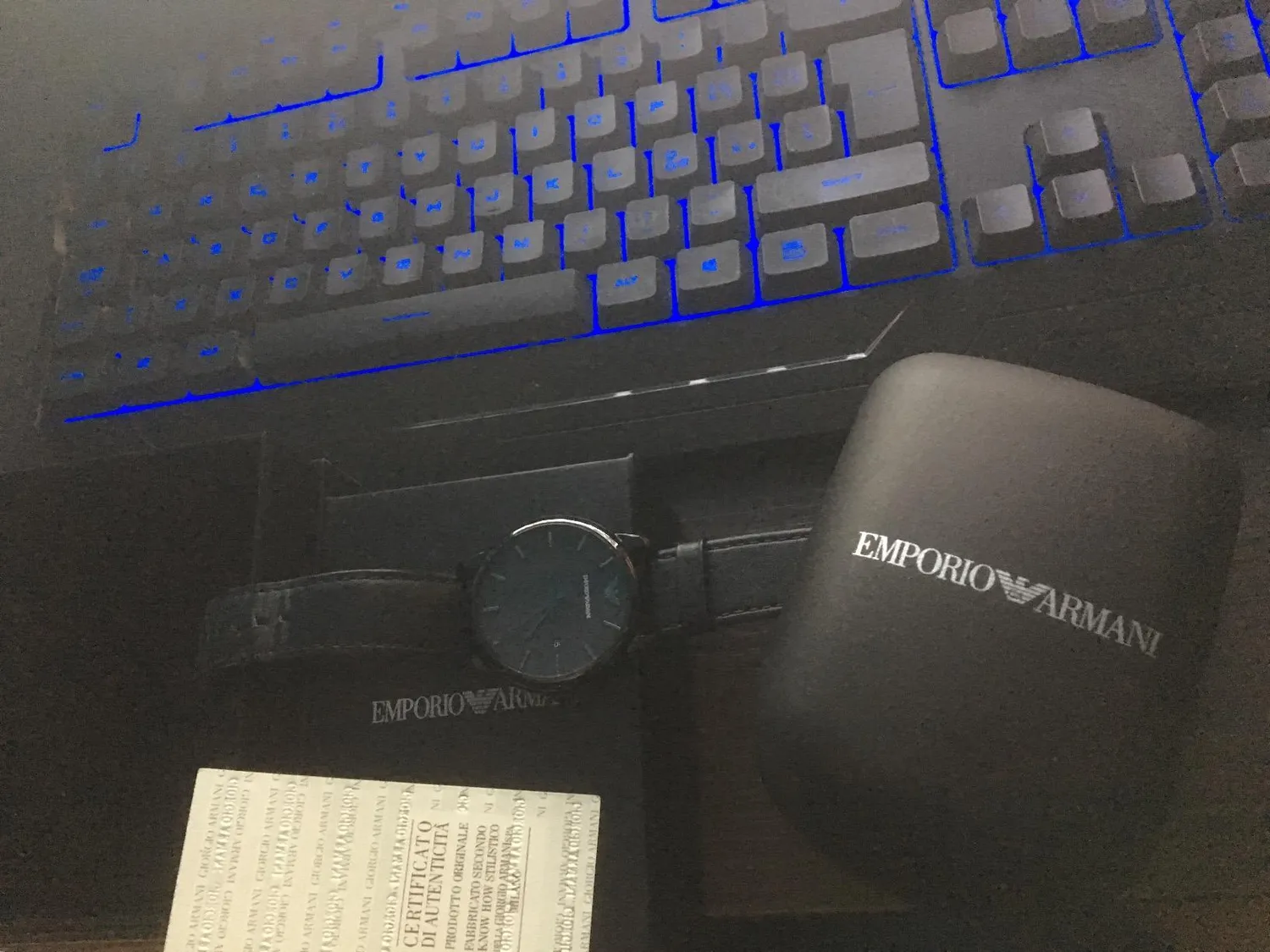Emporio Armani Orologio Uomo Pelle Nera Quarzo 41 mm