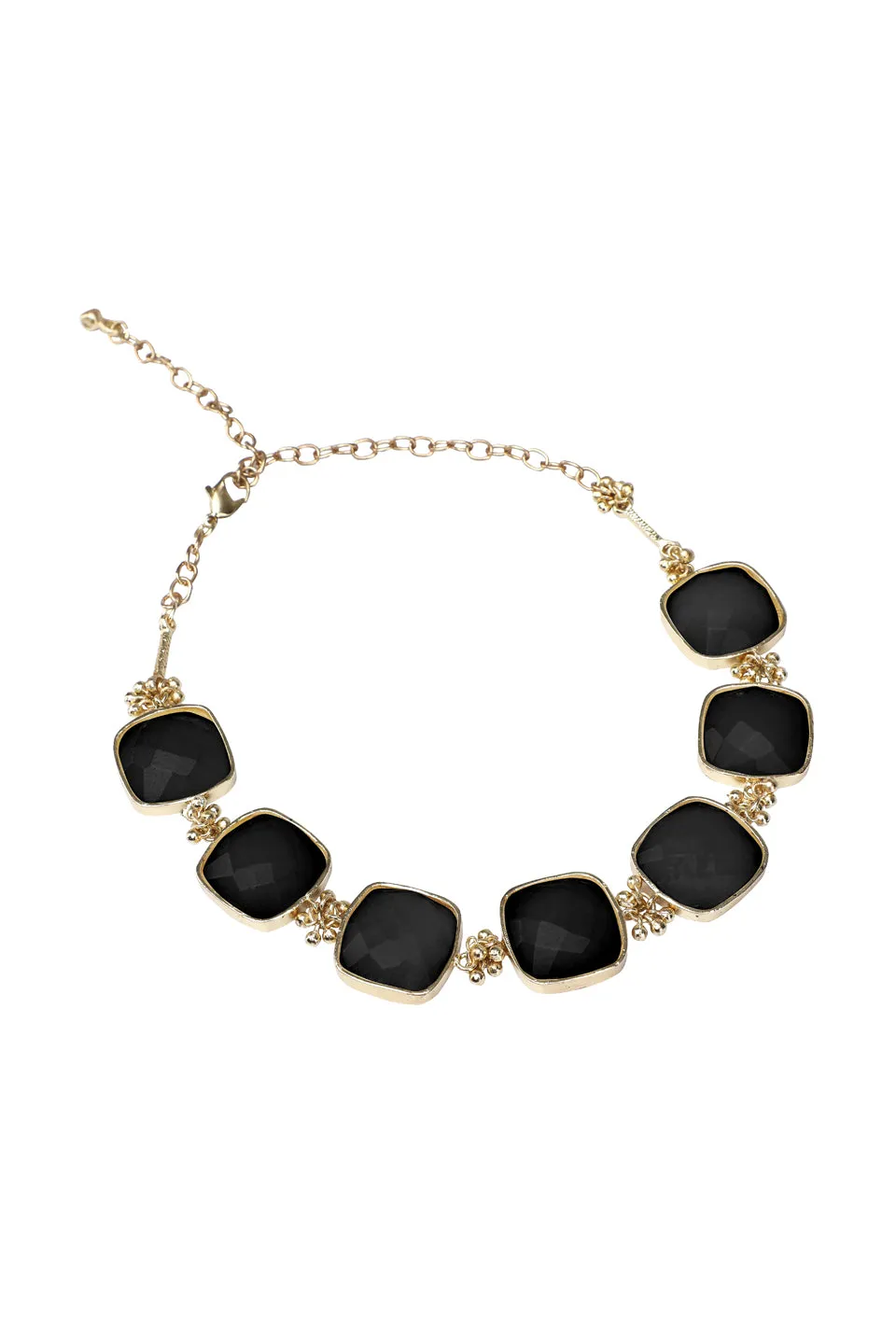 House of Tuhina Square Stone Collana Vetro Verde Foglia